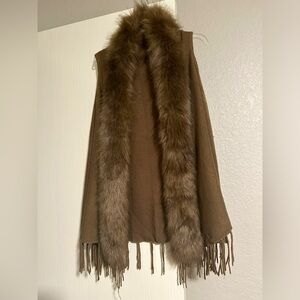 ORIGAMI SWEATER VEST FAUX FIR